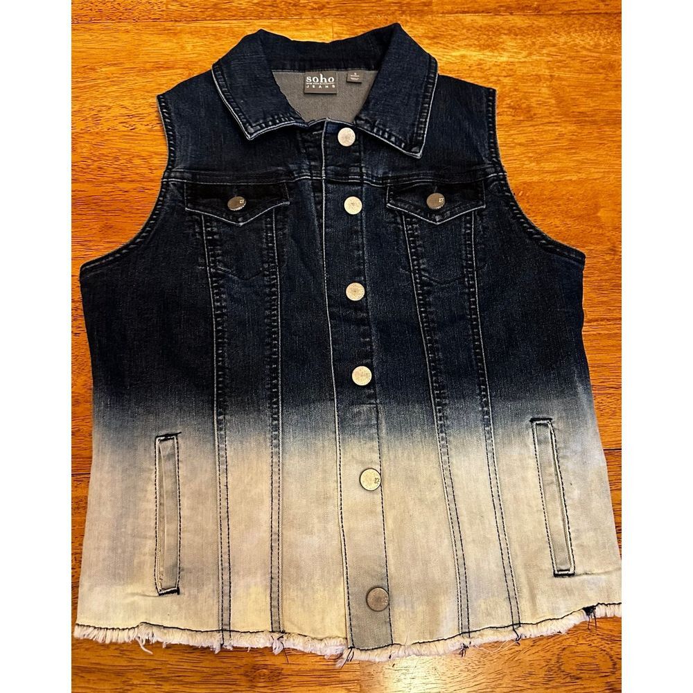 Soho Jean denim vest two tone small